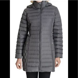 Michael Kors packable down puffer jacket coat grey